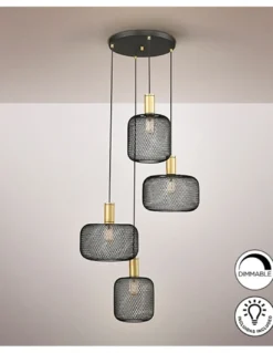 Lámpara colgante Osiris – Schuller – Lámpara de 4 luces, diseño vintage