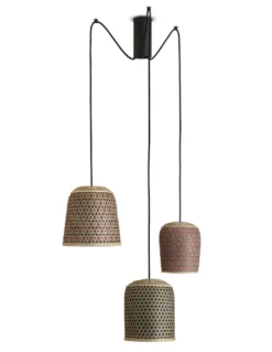 Lámpara colgante Pikul Set 3 - PET Lamp - 3 pantallas artesanales, materiales reciclados