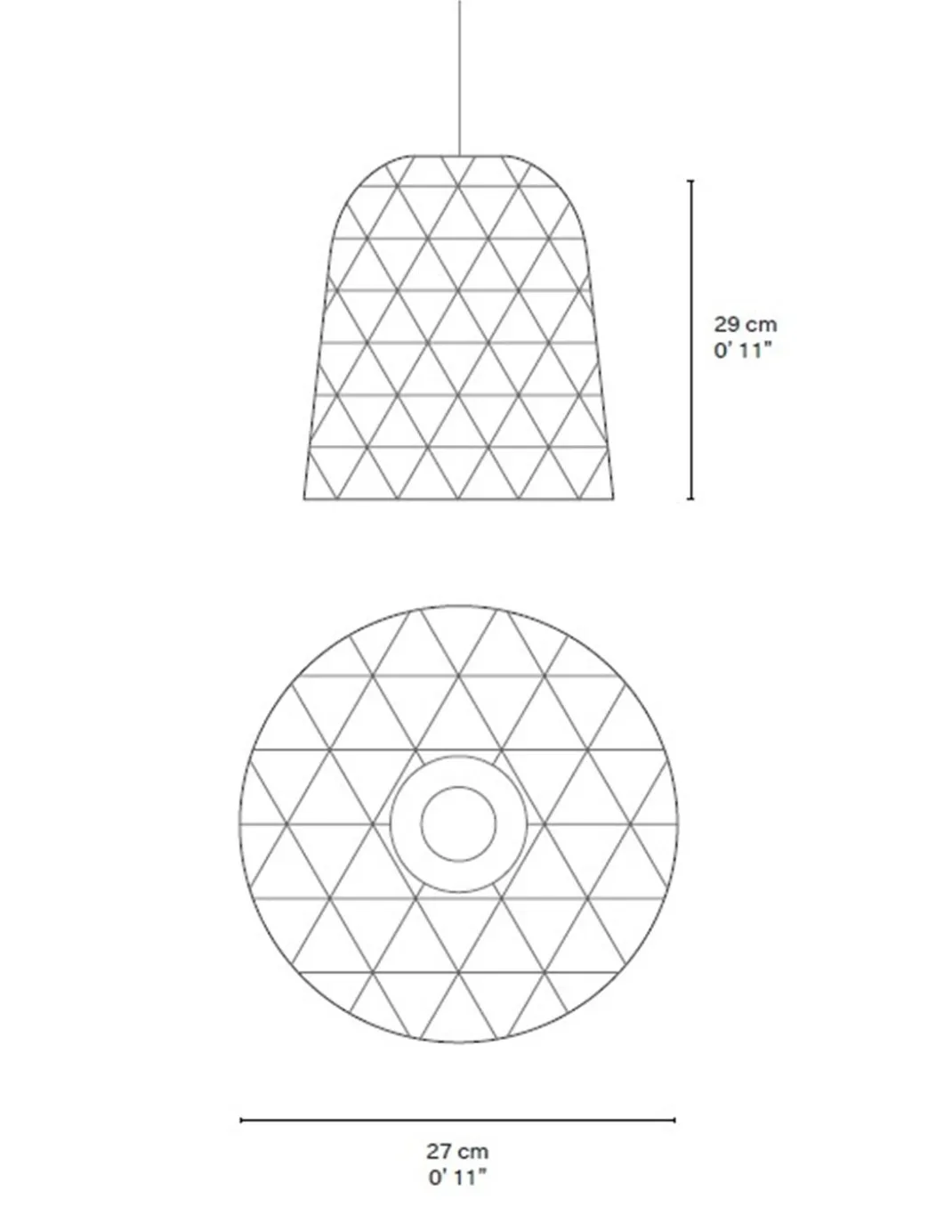 Lámpara colgante Pikul Single L - PET Lamp - Pantalla grande de fibras recicladas, diseño artesanal
