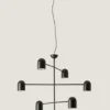 Lámpara colgante Pipe – Aromas – Lámpara de techo negra, 6 luces LED 3000K, Pantallas orientables