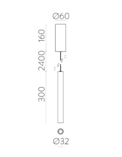 Lámpara colgante Pipe Slim - ACB - Colgante LED tubular minimalista
