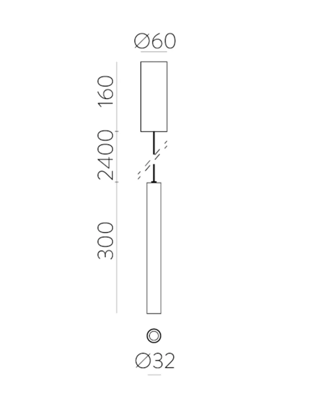 Lámpara colgante Pipe Slim - ACB - Colgante LED tubular minimalista