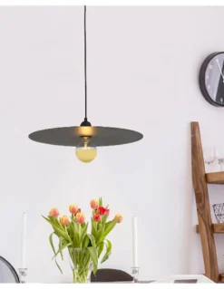 Lámpara colgante Plat - Faro - Lámpara decorativa de acero en blanco o negro