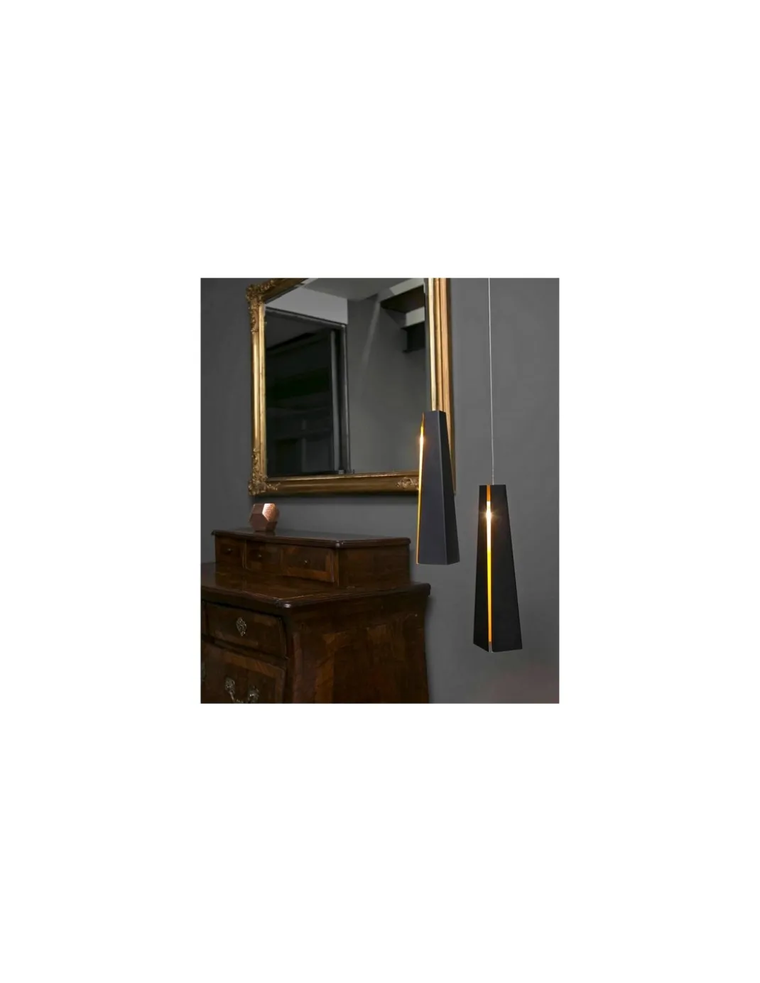 Lámpara colgante Pluma - Faro -Lámpara negra o blanca de diseño elegante y sofisticado. Iluminación ambiental LED