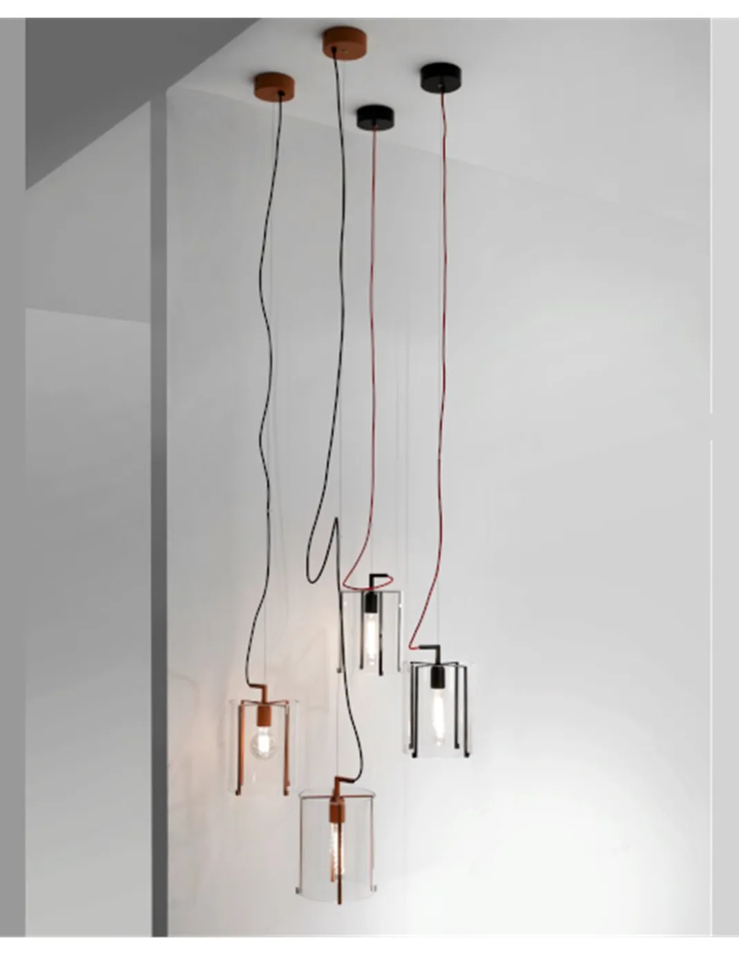 Lámpara colgante Polpo – Fokobu – Lámpara decorativa de acero y borosilicato