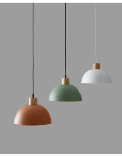 Lámpara colgante Poppol – Massmi – Estructura hierro pintado+detalle madera haya, Cable 1 metro