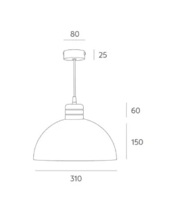 Lámpara colgante Poppol – Massmi – Estructura hierro pintado+detalle madera haya, Cable 1 metro