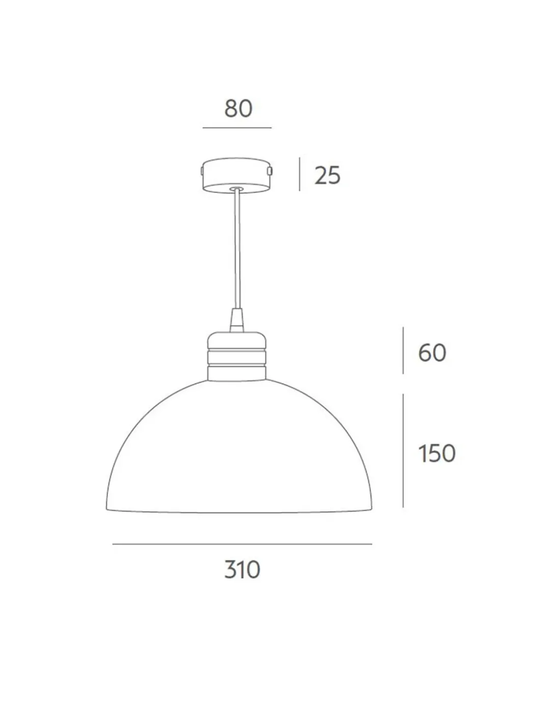 Lámpara colgante Poppol – Massmi – Estructura hierro pintado+detalle madera haya, Cable 1 metro
