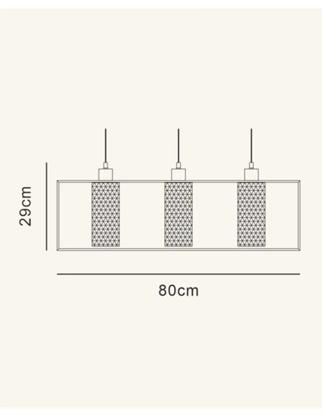 Lámpara colgante Raffaela - IDP Lampshades - Lámpara lineal con 3 luces