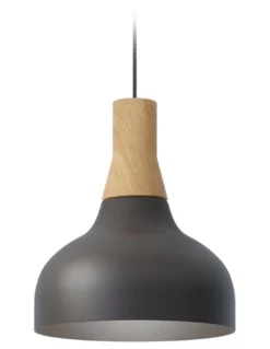 Lámpara colgante Reiko Cone – Robin – Lámpara moderna de metal y fresno, Ø 21 cm
