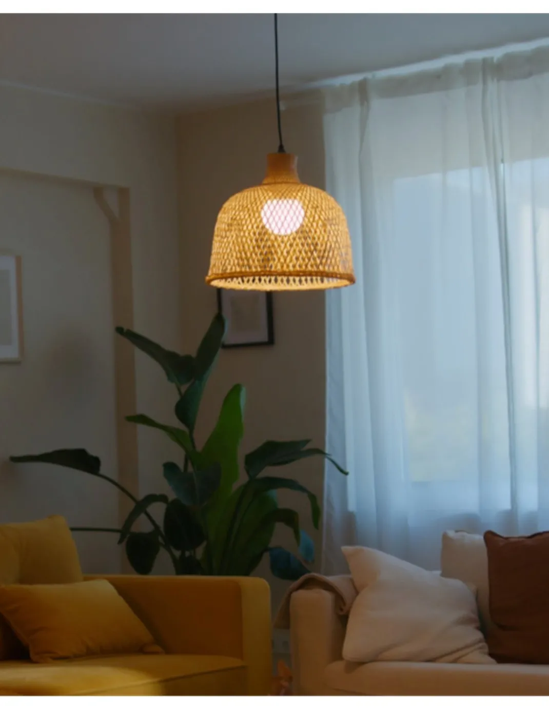 Lámpara colgante Riba – FORLIGHT – Lámpara de madera, Altura regulable, Diámetro: 35 cm