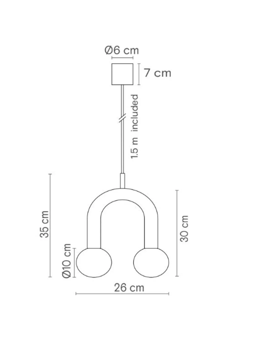 Lámpara colgante Rigoberta Super-curved – Robin – Lámpara decorativa tipo bola, Acabado negro mate