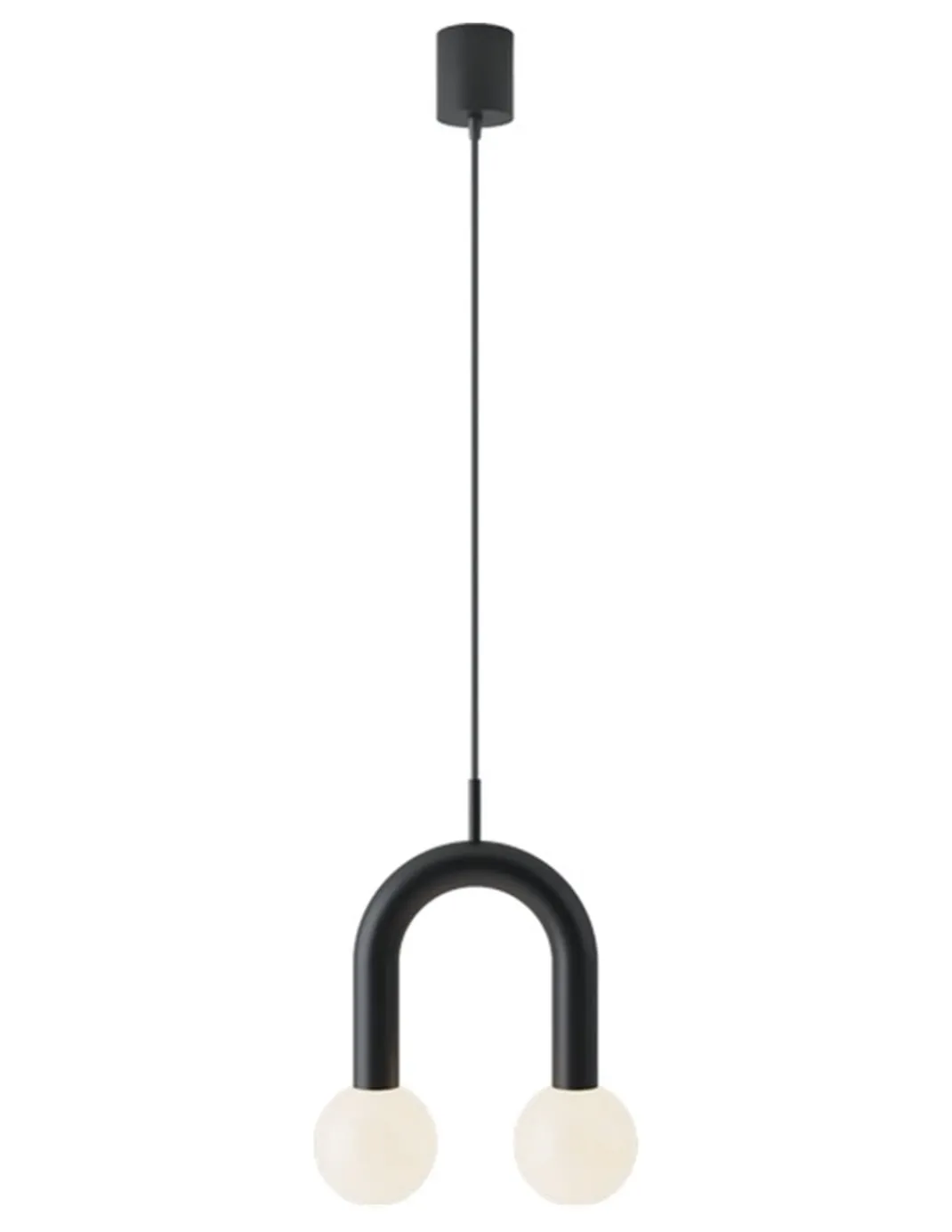 Lámpara colgante Rigoberta Super-curved – Robin – Lámpara decorativa tipo bola, Acabado negro mate