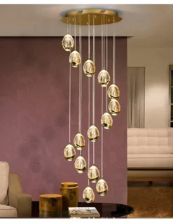 Lámpara colgante Rocío - Schuller - Lámpara grande de cristal, color dorado