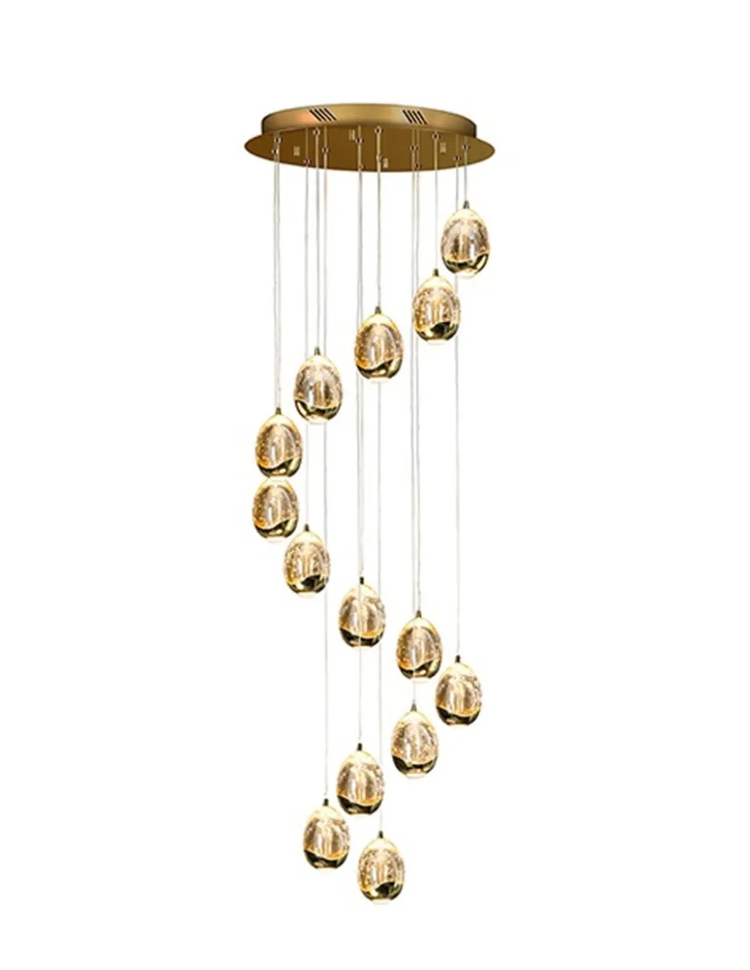 Lámpara colgante Rocío - Schuller - Lámpara grande de cristal, color dorado