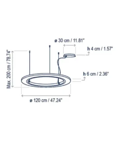 Lámpara colgante Roda - Bover - Lámpara en forma de aro LED de grandes dimensiones