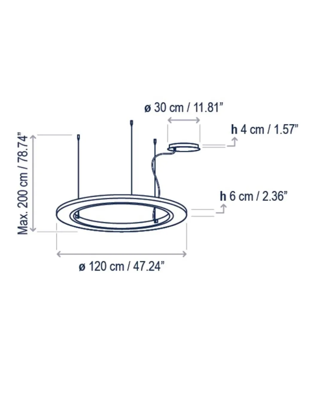 Lámpara colgante Roda - Bover - Lámpara en forma de aro LED de grandes dimensiones