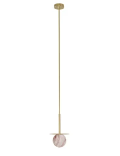 Lámpara colgante Royal Disc - Robin - Lámpara decorativa con pantalla esférica de alabastro