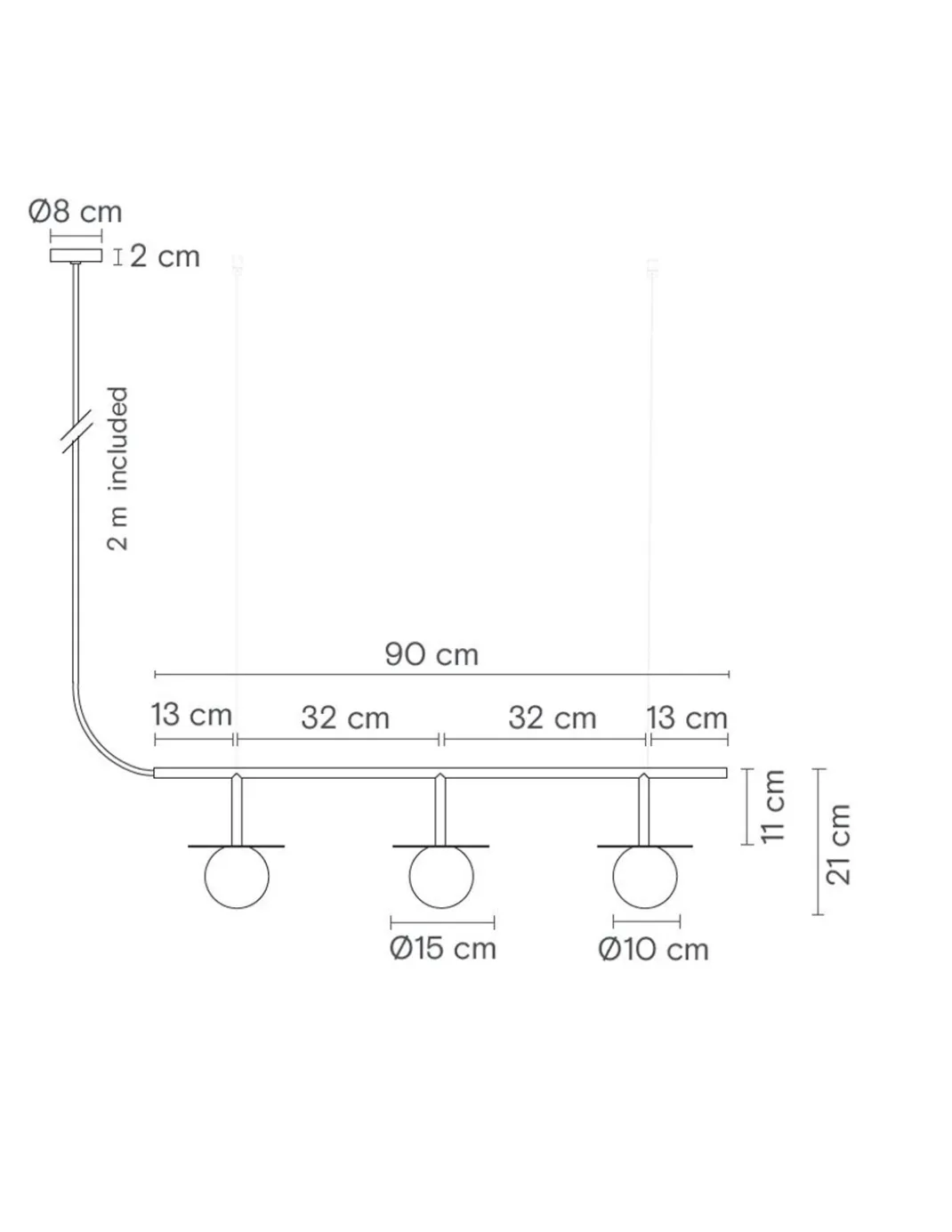 Lámpara colgante Royal Linear 3 - Robin - Lámpara lineal dorada, 3 pantallas de alabastro