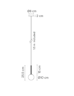Lámpara colgante Royal Simple - Robin - Lámpara dorada con pantalla esférica de alabastro
