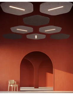 Lámpara colgante Sisa – Luz Negra – Lámpara acústica en varios colores, pantalla de fieltro PET