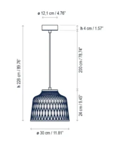 Lámpara colgante Soft – Bover – Lámpara de exterior de silicona, Disponible en 3 acabados, Diámetro: 30 cm