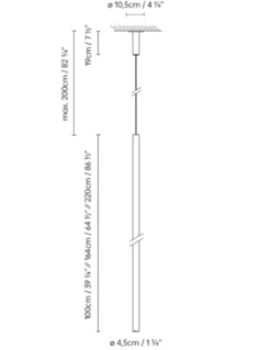 Lámpara colgante Solid SV - B.lux - Suspensión vertical de diseño industrial en 3 tamaños