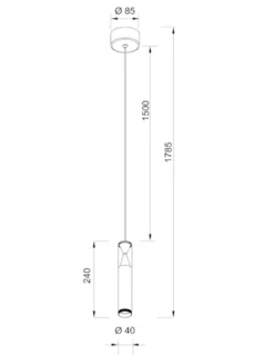 Lámpara colgante Spark - Mantra - Lámpara LED tubular minimalista