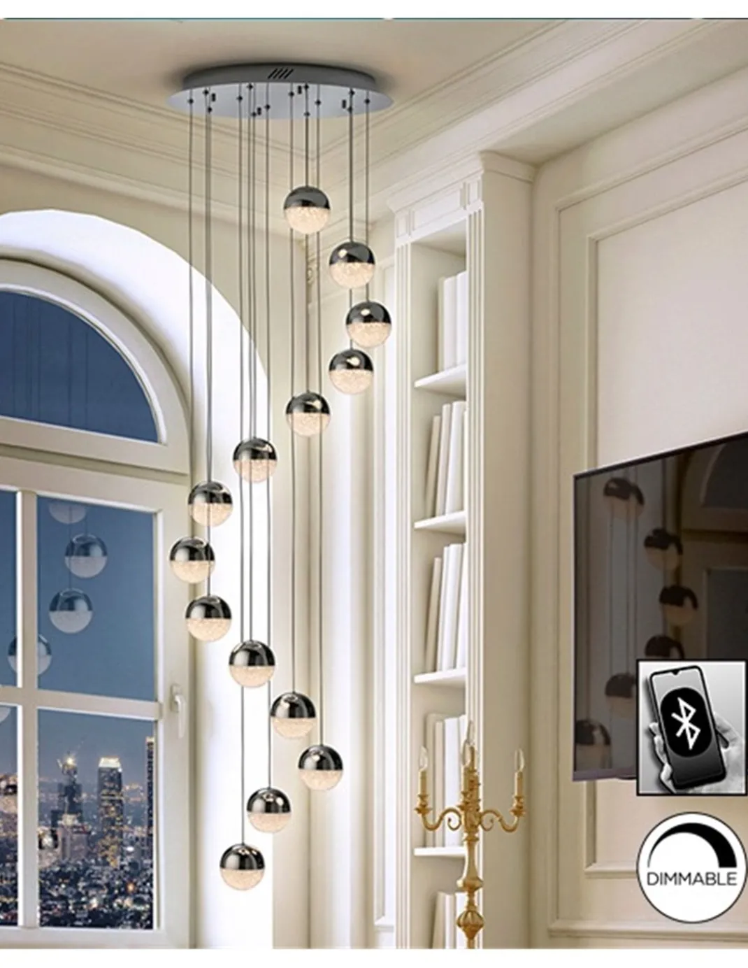 Lámpara colgante Sphere – Schuller – Lámpara de diseño, 14 luces LED regulable
