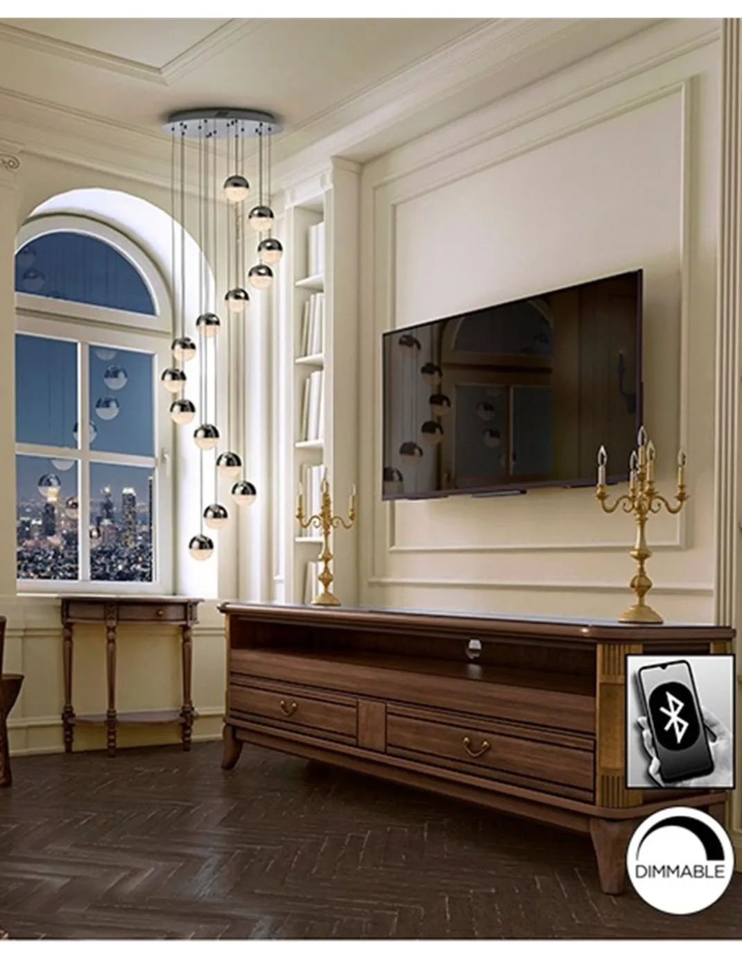 Lámpara colgante Sphere – Schuller – Lámpara de diseño, 14 luces LED regulable
