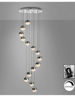 Lámpara colgante Sphere – Schuller – Lámpara de diseño, 14 luces LED regulable