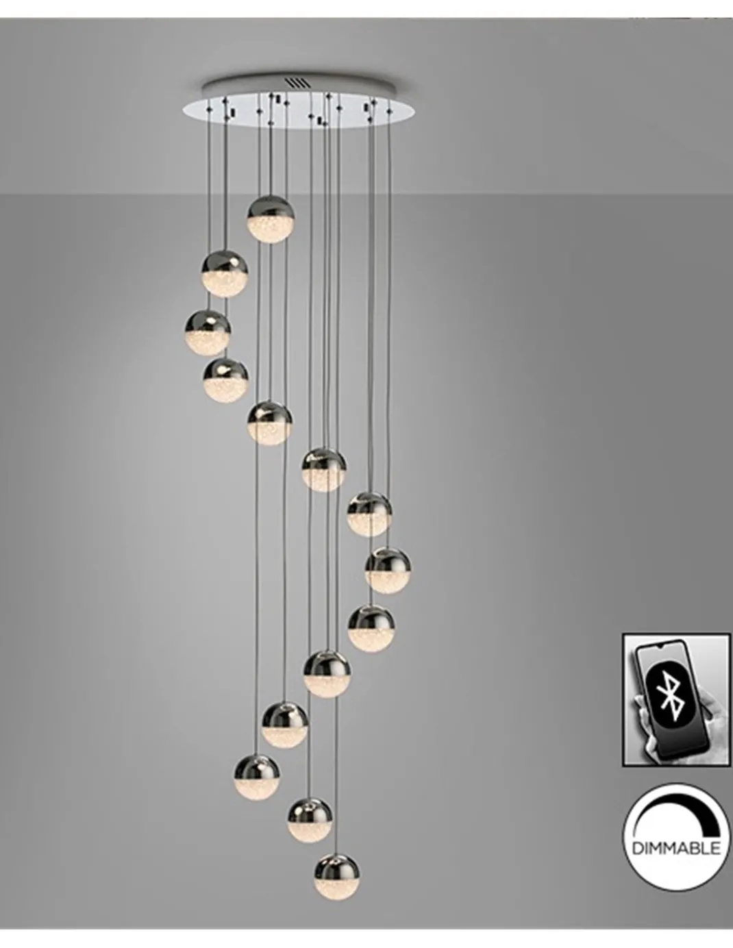 Lámpara colgante Sphere – Schuller – Lámpara de diseño, 14 luces LED regulable