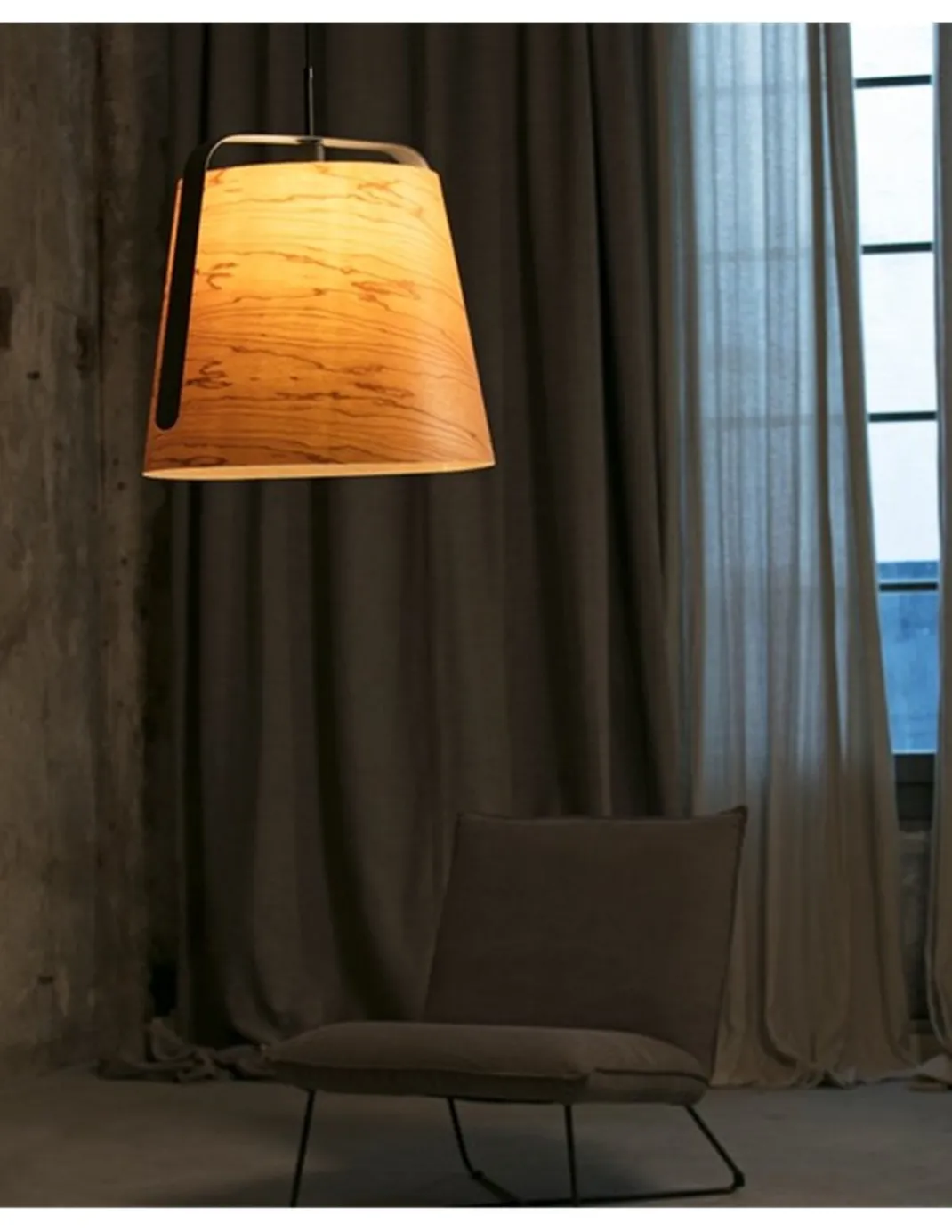 Lámpara colgante Stood - Faro - Lámpara de madera de cerezo