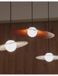 Lámpara colgante Symphony - Milan - Lámpara de techo moderna, Gris-Cobre-Visón, Ø 30-45 cm