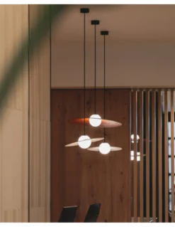Lámpara colgante Symphony - Milan - Lámpara de techo moderna, Gris-Cobre-Visón, Ø 30-45 cm