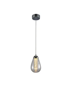 Lámpara colgante Taccia – Schuller – Doble tulipa de cristal transparente