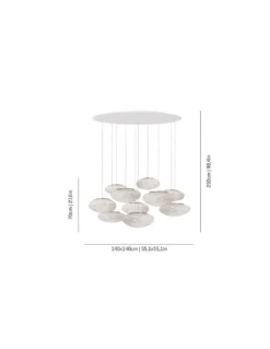 Lámpara colgante Tati 10 - a-emotional light - Composición de 10 lámparas, diseño impactante