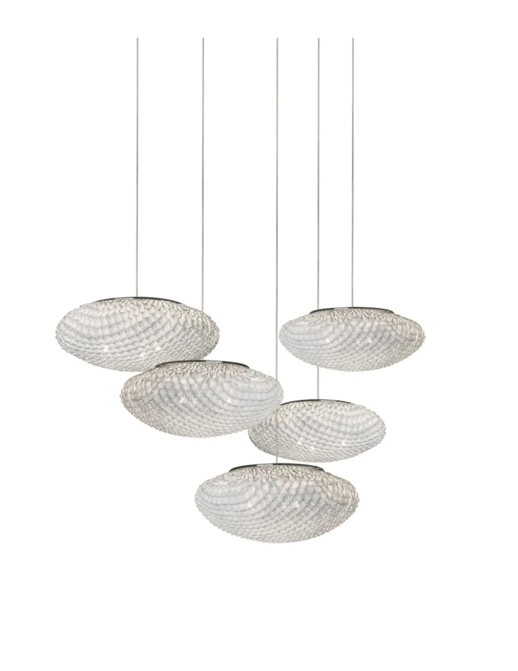 Lámpara colgante Tati 5 - a-emotional light - Composición de 5 lámparas, diseño llamativo para grandes proyectos