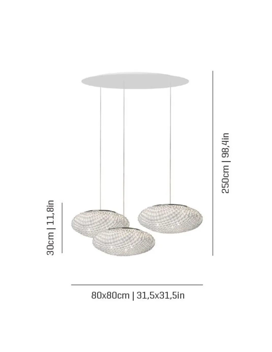 Lámpara colgante Tati 3 - a-emotional light - Composición de 3 lámparas de diseño