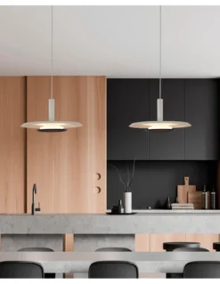 Lámpara colgante Tina - Mantra - Lámpara LED platillo blanco y negro