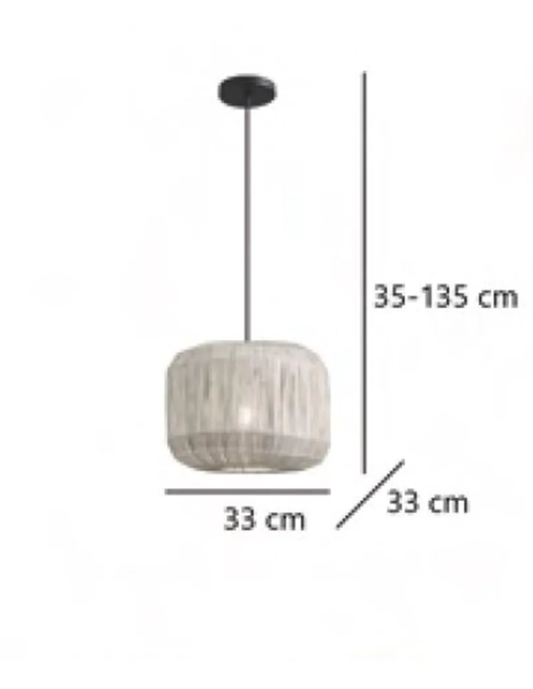 Lámpara colgante Tore - AJP - Lámpara de papel decorativa, acabado gris