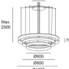 Lámpara colgante triple Circ - LedsC4 - Lámpara blanca de 3 alturas, altura ajustable