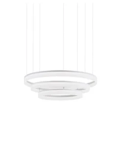 Lámpara colgante triple Circ - LedsC4 - Lámpara blanca de 3 alturas, altura ajustable