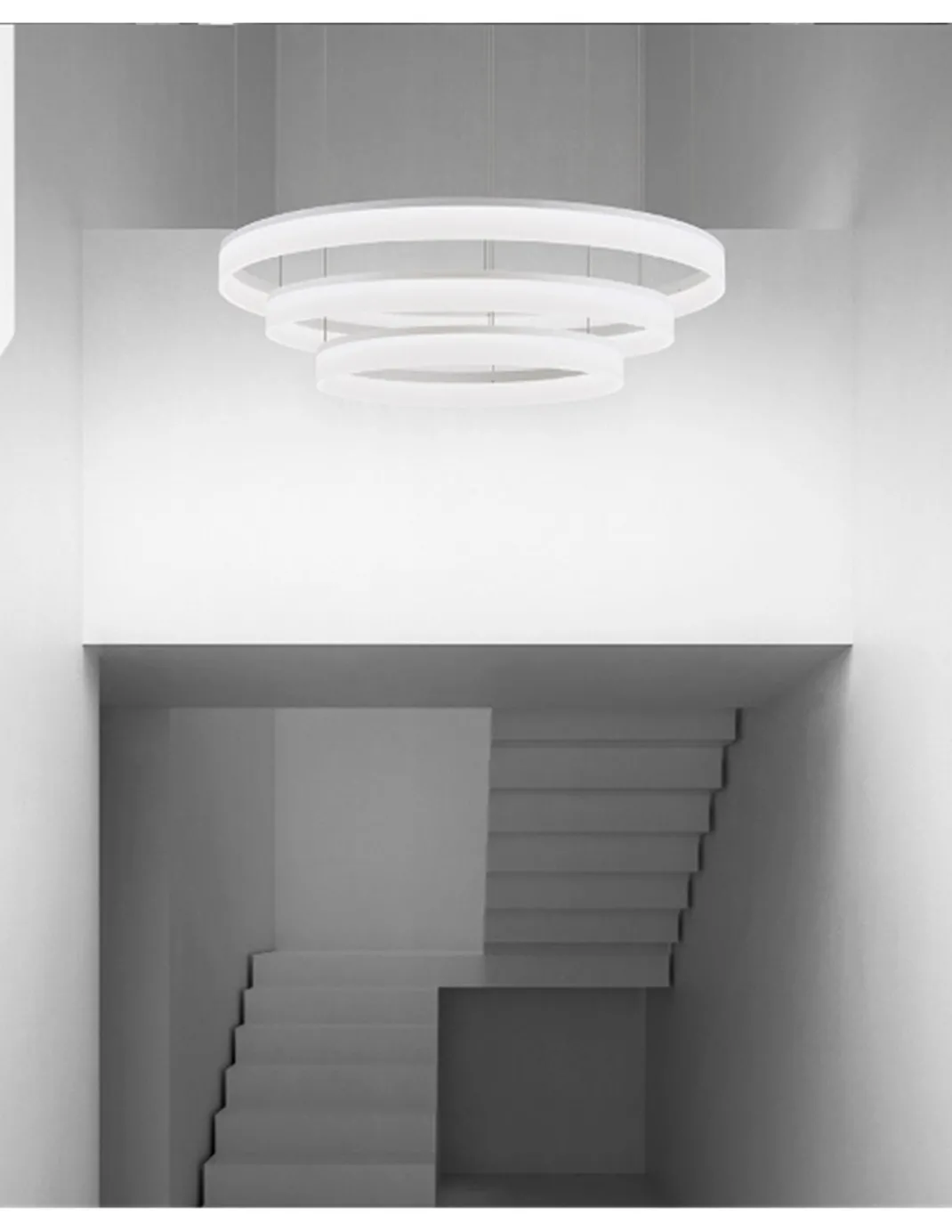 Lámpara colgante triple Circ - LedsC4 - Lámpara blanca de 3 alturas, altura ajustable