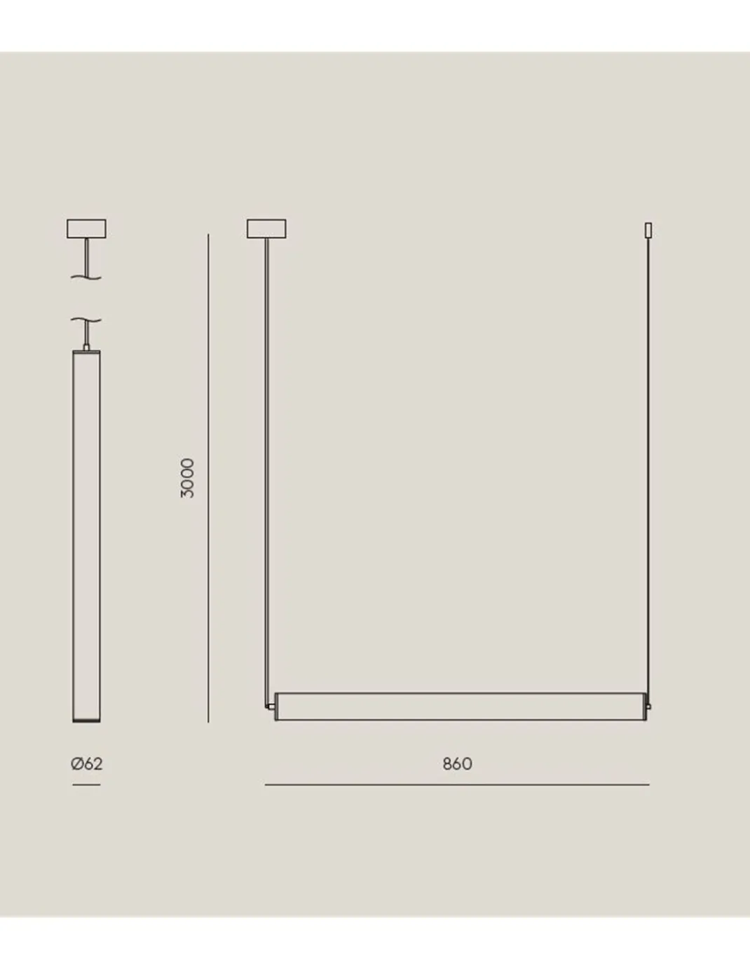 Lámpara colgante Tube – Aromas – Lámpara de techo decorativa, LED 3000K