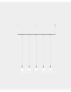 Lámpara colgante Tubs Modular Track - LedsC4 - Regleta con 5 bombillas colgantes, luz regulable