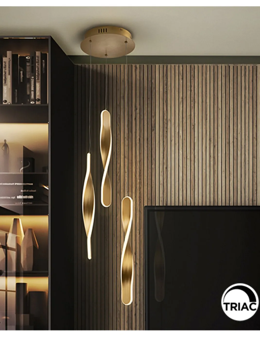 Lámpara colgante Twist – Schuller – Lámpara minimalista dorada