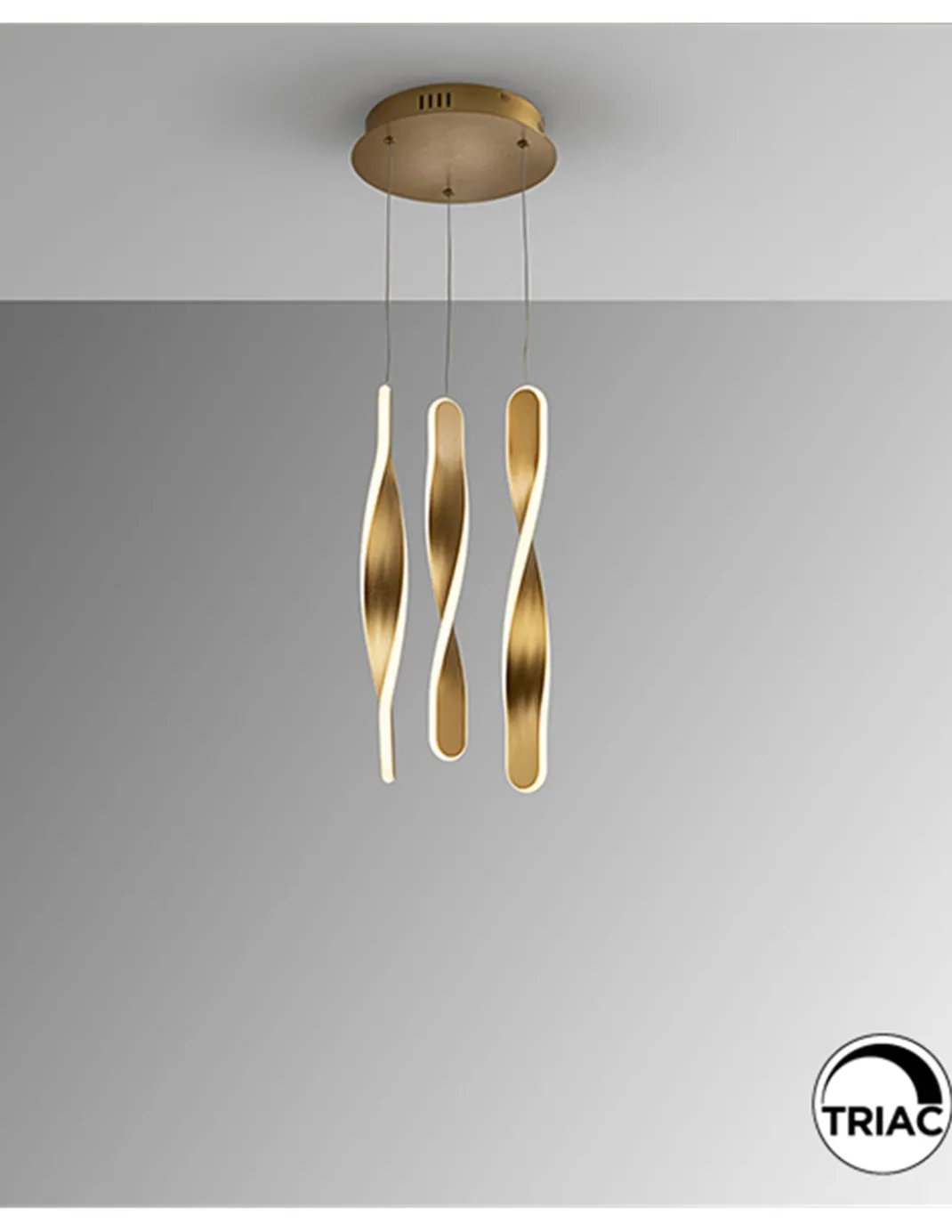 Lámpara colgante Twist – Schuller – Lámpara minimalista dorada