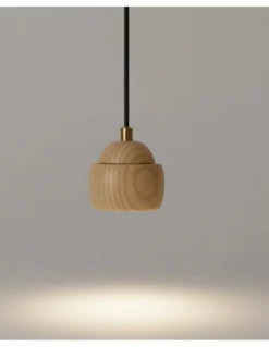 Lámpara colgante Txapela - Pedret Lighting - Lámpara de roble oscuro o claro