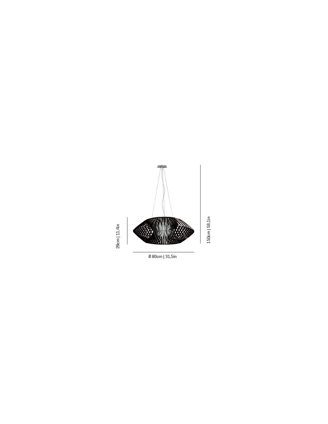 Lámpara colgante V - a-emotional light - Diseño geométrico en blanco o negro